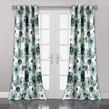 Lush Decor Leah bloemen geïsoleerde doorvoertule, 52" B x 95" L, blauw