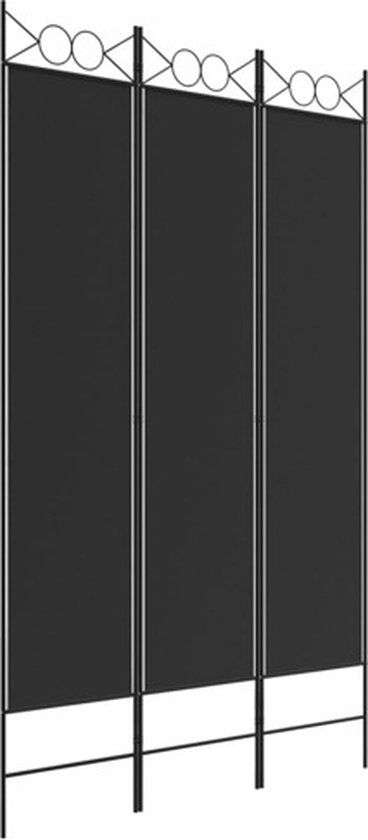 vidaXL Kamerscherm met 3 panelen 120x200 cm stof zwart