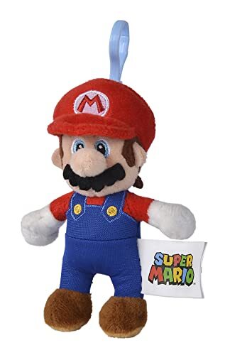 simba 109231008 Super Mario Mario, Mario, Luigi, Toad, Yoshi of Peach pluche sleutelhanger 12,5 cm Diverse modellen 1 stuk