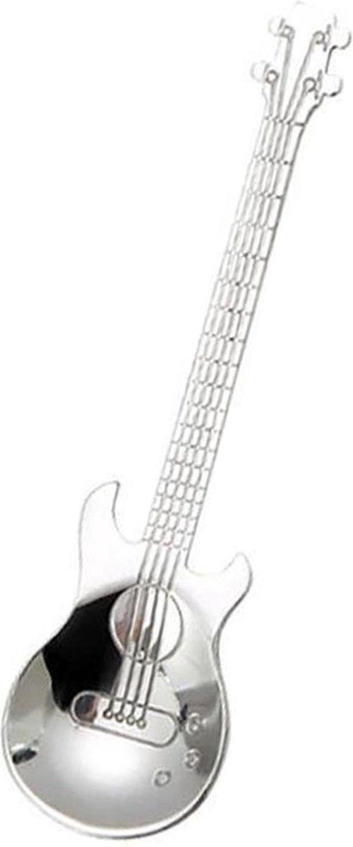 Fako Bijoux Fako Bijoux® - Theelepel / Koffielepel Gitaar - Zilver - 1 Stuk