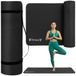Tapis de fitness pour yoga et gymnastique, 190x61x0,8 cm, noir, imperméable