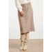 Smashed Lemon Midi A-lijn Rok met Ceintuur, Print en Wol - Beige