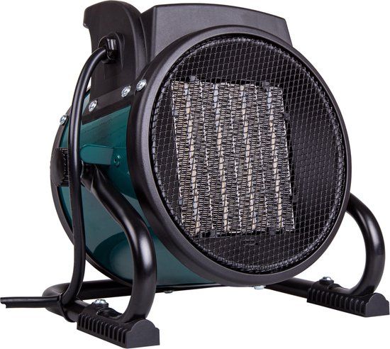 VONROC Elektrische kachel - Straalkachel - ventilatorkachel - keramisch - 3 standen: 1000W/2000W/ventilator - voor ruimten tot 20m2 - groen