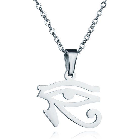 Cilla Jewels Zilverkleurige dames ketting Edelstaal Oog van Horus