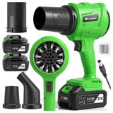 MalTec accu-blazer met 2 accu's (4 Ah, 21V) voor bladeren en sneeuw, tot 240 km/h, Masterblow, 1000 W