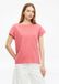 s.Oliver T-shirt Femme Rose Coton Manches Courtes Col Bateau Ajusté Casual Extra Court Printemps/Été 2025