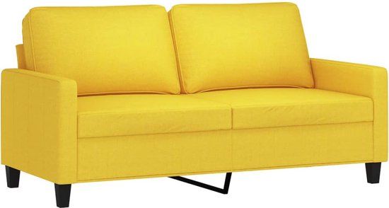 vidaXL Tweezitsbank 140 cm stof lichtgeel