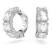 Swarovski Millenia clip oorbellen, Square slijpvorm, Wit, Rodium toplaag