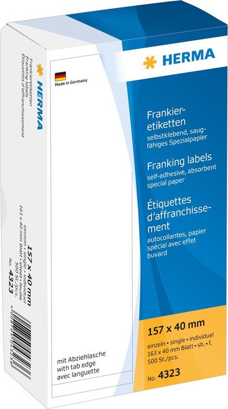HERMA 4323 Rechthoek Wit 500 stuk(s)