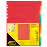 Idena 11133 Kartonnen tabbladen voor DIN A4-documenten, 22,5 x 30 cm, 10 full-colour tabbladen in 10 kleuren, 150 g/m², organizer met Euro-perforatie en organisatieprint