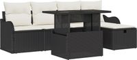 vidaXL Tuinbank Set Zwart Polyrotan