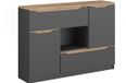 Vicco Dressoir Ruben, Antraciet/Artisanaal eiken, 120 x 83.6 cm