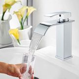 Unyqoos Robinet de salle de bain cascade lavabo robinet chrome