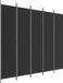 vidaXL Kamerscherm met 5 panelen 250x220 cm stof zwart