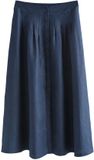 Next - Dames - N. Premium linnen midirok - Navy Blue