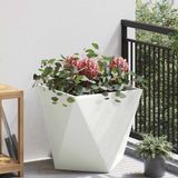 VidaXL Plantenbak wit 50 x 50 x 50 cm staal