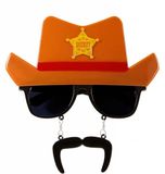 Finidi Bril Cowboy met hoed