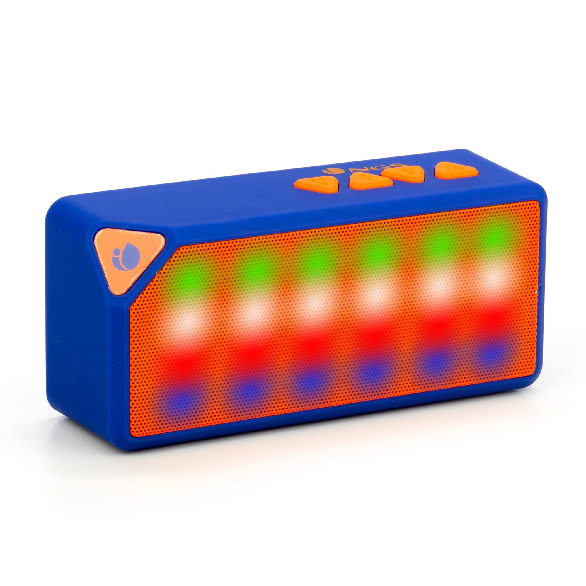 NGS Blue Roller Flash - Draagbare Bluetooth Speaker - Blauw/Oranje