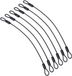 OEM Dailygoody - Roestvrijstalen draadsnoer-lanyard - Veiligheidskabel - Zwart - 6 stuks
