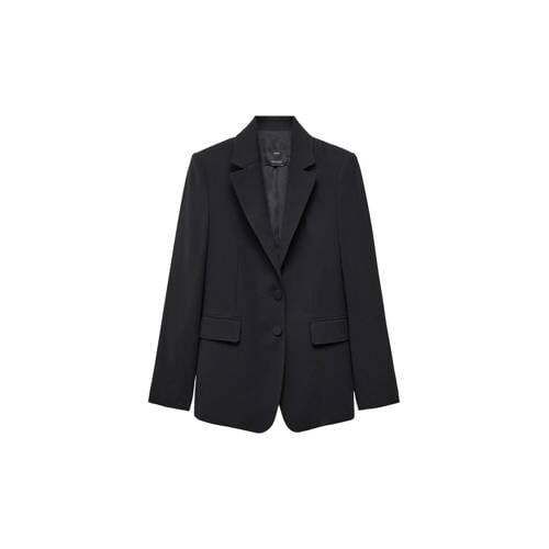 Mango Mango rechtvallende blazer zwart