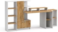 Vicco Bureau Tomy, Wit/Goudkleurig Eiken, 150 x 59 cm