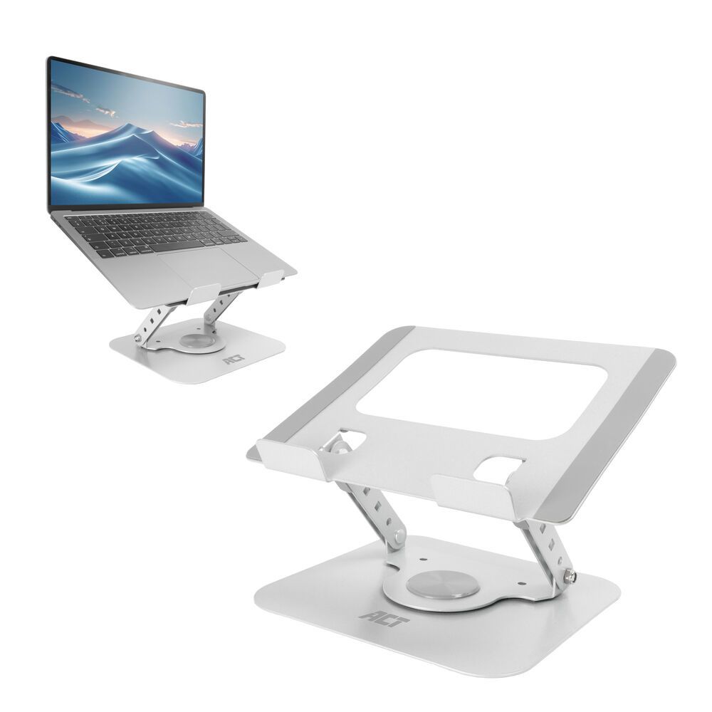 ACT Laptopstandaard 360° draaibaar, traploos in hoogte verstelbaar, Essentials