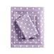Mi Zone paarse queensize lakenset, polkadots voor kinderen, 100% katoen percal zachte lakenset, plat laken, hoeslaken, kussensloop, ademend alle seizoenen beddengoedset, geschikt voor maximaal 14 inch