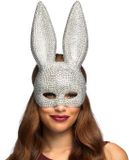 Boland Masker Bunny diamant Zilver - Volwassenen - Konijn - Glitter & Glamour