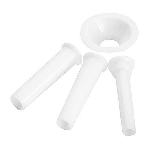 Westmark Worstvultrechterset, 4-delig, ø 1/1,5/2 cm, accessoire voor vleesmolen 97502260/maat 5, kunststof, wit