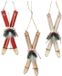 Decoris kersthanger houten ski's 3,5x8x23cm kerstdecoratie.