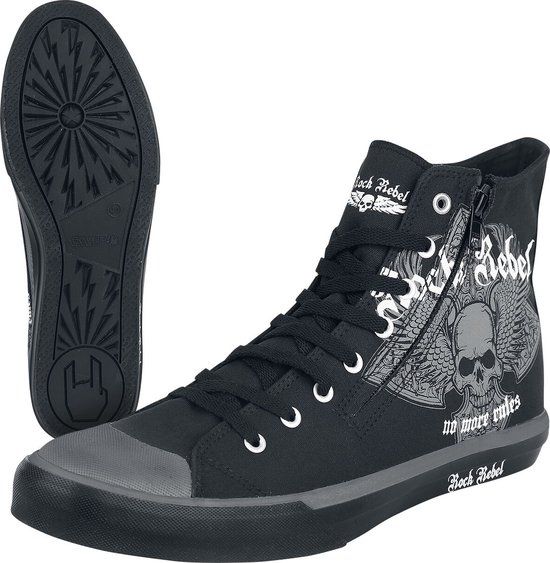 Rock Rebel by EMP Zwarte sneakers met doodshoofdprint - Unisex - EU45