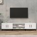 Maison Exclusive - Meuble TV, laqué blanc, 180x31,5x40 cm, en panneaux de particules
