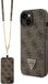 Guess 4G Triangle Crossbody Back Case pour Apple iPhone 15 - Marron