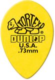 423R.73 Jim Dunlop Tortex Plectrums Small Teardrop 0.73 mm Geel Zak 36 Stuks