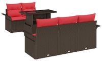 vidaXL Ensemble de canapé de jardin 6 pc Marron polyrotin