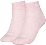 PUMA 2-paar ademende Quarter sneakersokken dames - Mesh - Dunne katoenen zomerse sportsokken dames - 42 - Roze