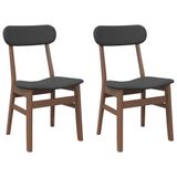 VidaXL Eetkamerstoelen met kussens 2 st massief hout rubber bruin