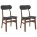 VidaXL Eetkamerstoelen met kussens 2 st massief hout rubber bruin