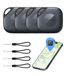 NOVOO Smart Tag, Bluetooth-label voor Apple & Google Find My, alarm 80 dB, waterdicht IPX5, vervangbare batterij, perfect voor sleutels, koffers en tassen, zwart, 4 stuks