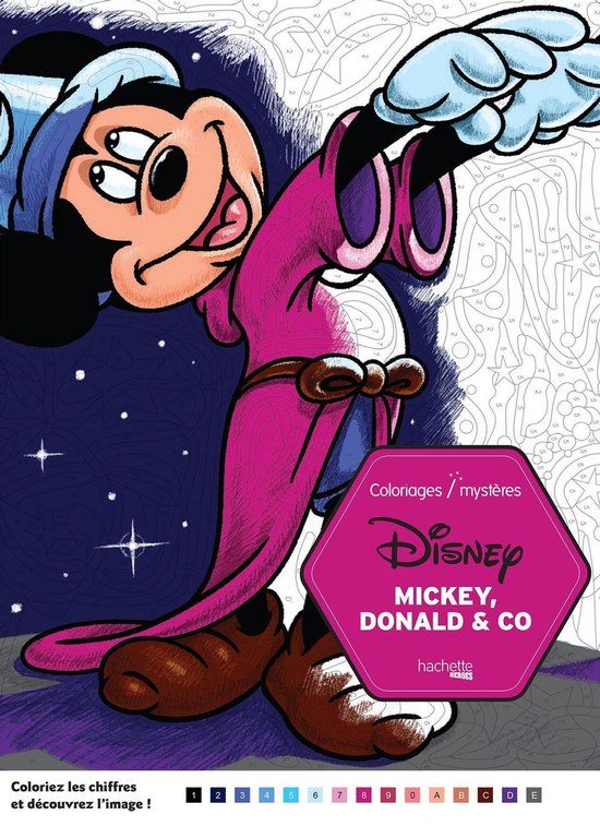 Coloriages Mystères Disney Mickey, Donald & Co Coloring Book - Hachette Heroes - Kleurboek voor volwassenen - 128 pagina's