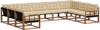 vidaXL - Acacia Hout Bank Loungeset 9-Zits Natuurlijk en Beige
