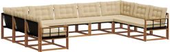 vidaXL - Banc en bois d'acacia ensemble de salon 9 places naturel et beige