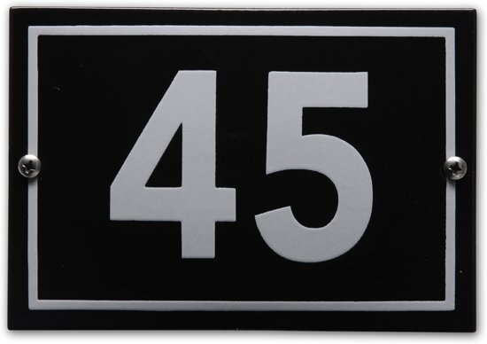 EmailleDesignÂ® Huisnummer model Phil nr. 45