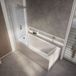 Hudson Reed Sandford Baignoire douche rectangulaire moderne - 180 x 80 cm - Pare-baignoire cuivre brossé - Tablier frontal & latéral