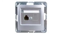 Ospel GPT-1Y/m/18 stopcontact, zilver, IP20, 71 mm, 52,5 g