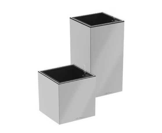 LECHUZA CANTO Premium 40 high LED - Plantenbak - zilver metallic