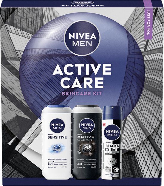 NIVEA MEN Active Care Geschenkset Mannen - Deo & Showergel - Cadeau Verjaardag Man - Cadeauset - Giftbox