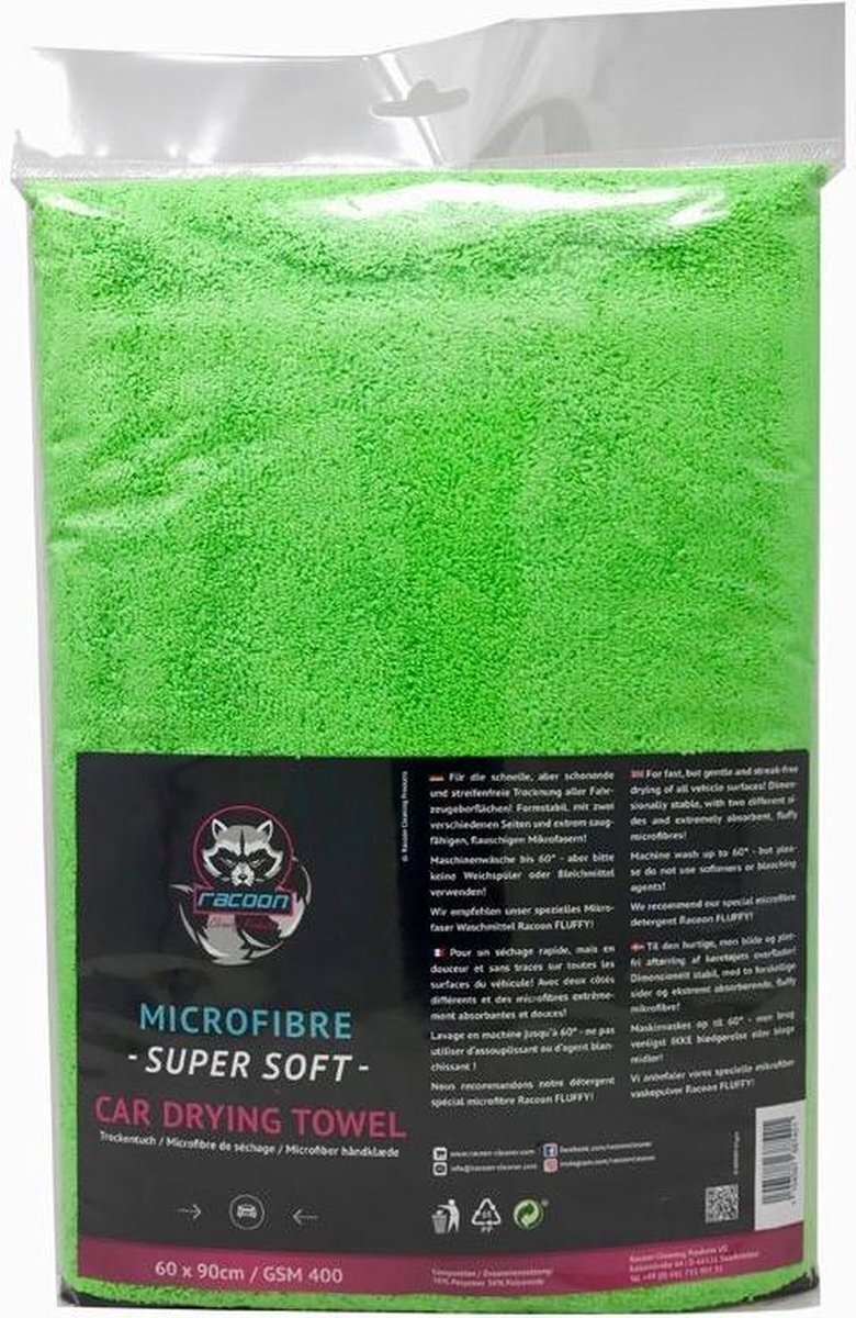 Racoon microvezeldoek Super Soft 60 x 90 cm groen