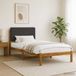 vidaXL Bedframe met gestoffeerd hoofdbord Naturel en donkergrijs