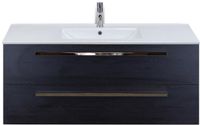 BES LED Seville Badmeubelset 120 cm - 2 Laden Black Oak - Wastafel Enjoy Enkel